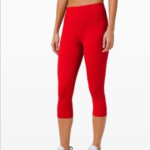 lululemon Red Fast and Free Tights 19" Crop